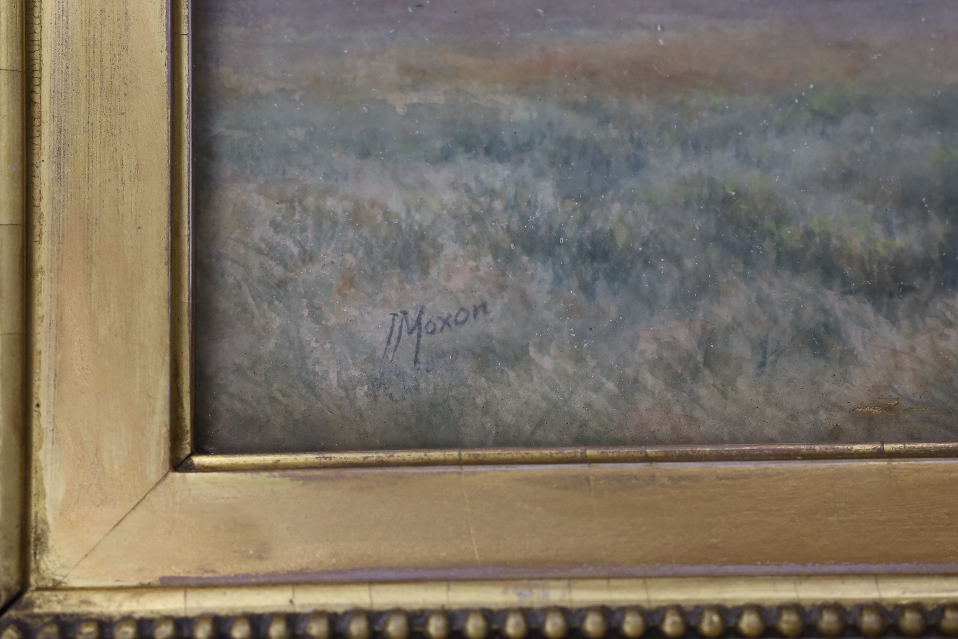 Herbert Moxon Cook (1844-1928), watercolour, Mountainous landscape with figure, signed, 34 x 50cm, ornate gilt framed
